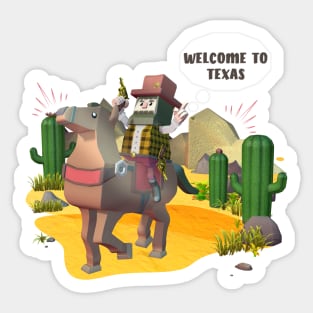 Welcome to Texas, cowboy ride horse, Adam Sticker